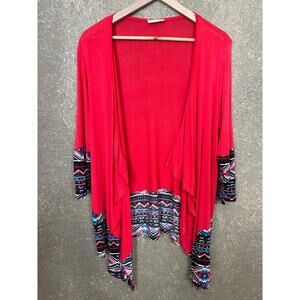 Flamingo Urban Pink Aztec Print Knit Cardigan M